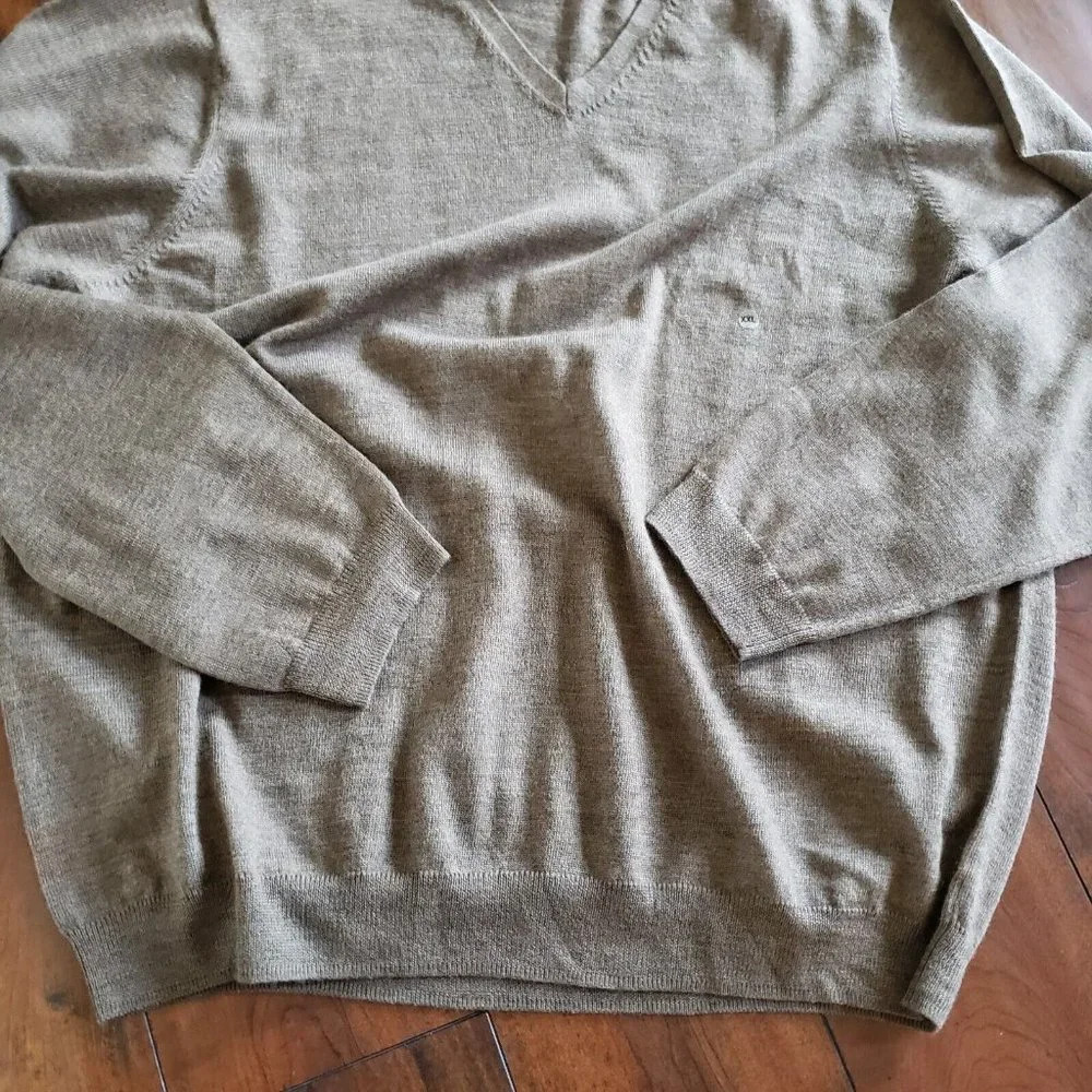 Brooks Brothers 346 Men's V-Neck Knit 100% Merino Wool Sweater Brown Size XXL - Picture 7 of 7